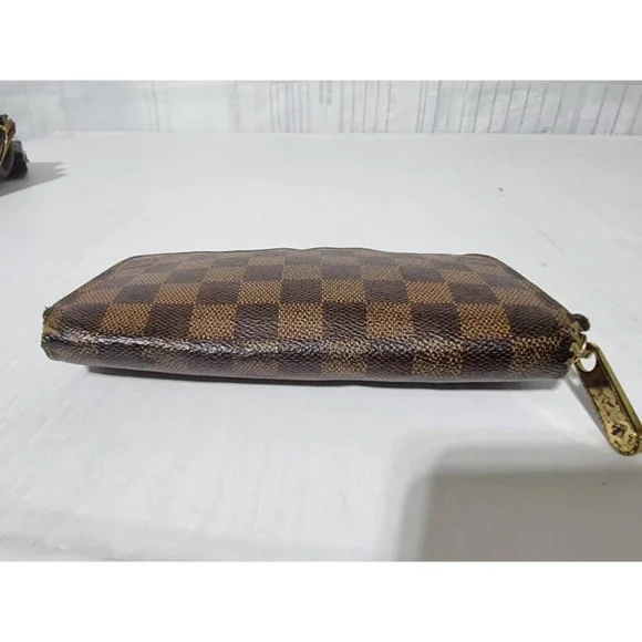Authentic Louis Vuitton Damier Ebene Canvas Zippy Wallet Brown - Picture 6 of 16